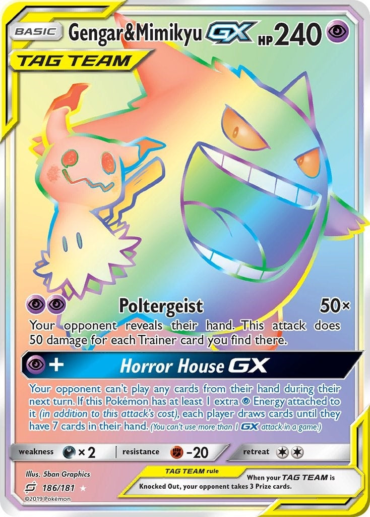 Gengar and Mimikyu GX Secret (186/181) [SM9]