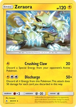 Zeraora 60 214 SM Unbroken Bonds Cracked Ice Holo (060/214) [PR]