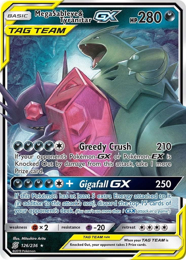 Mega Sableye & Tyranitar GX (126/236) [Sun & Moon: Unified Minds]