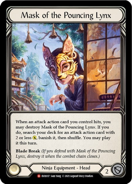 Mask of the Pouncing Lynx [EVR037] (Everfest)  1st Edition Cold Foil