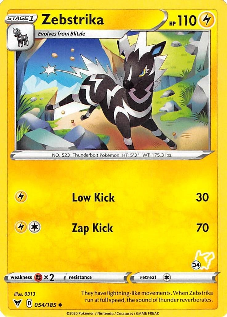 Zebstrika 054 185 34 Pikachu Stamped (054/185) [BA22]