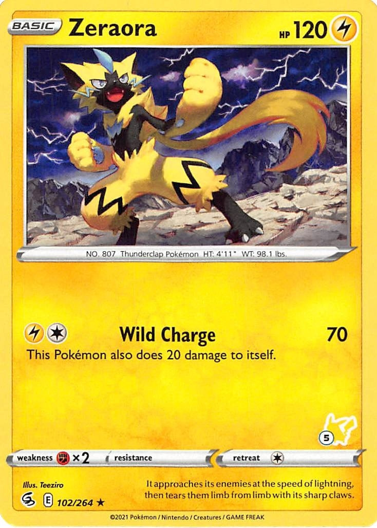 Zeraora 102 264 5 Pikachu Stamped (102/264) [BA22]