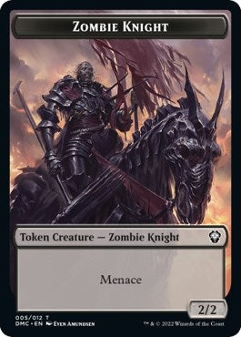 Zombie Knight Knight Double sided Token [DMC]