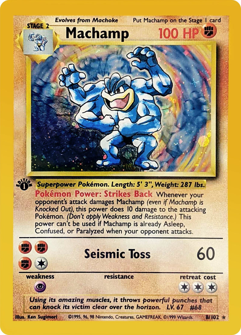 Machamp (8/102) (Shadowed Border) [Base Set 1st Edition]