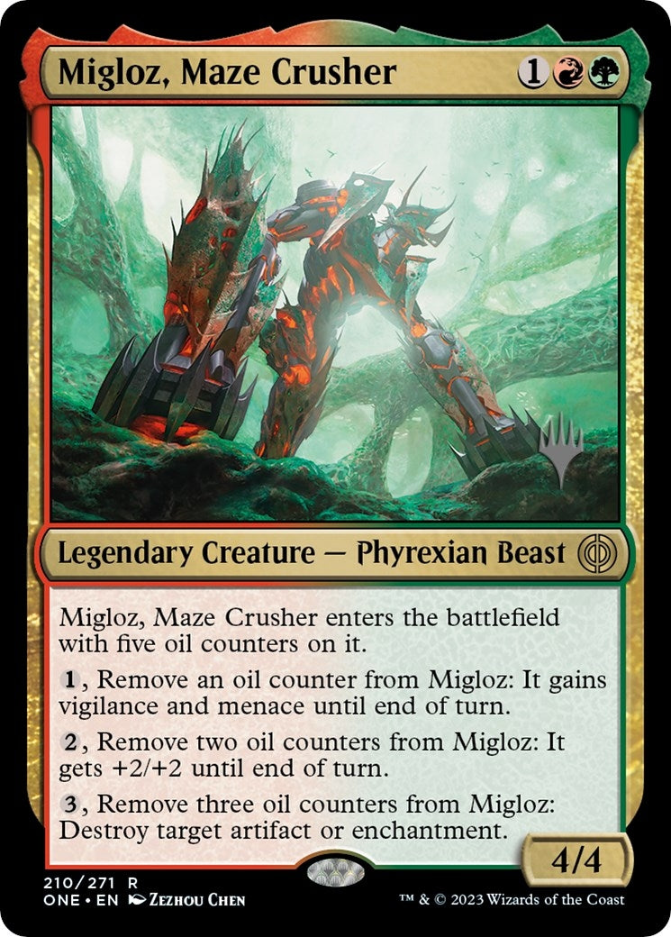 Migloz, Maze Crusher (Promo Pack) [Phyrexia: All Will Be One Promos]