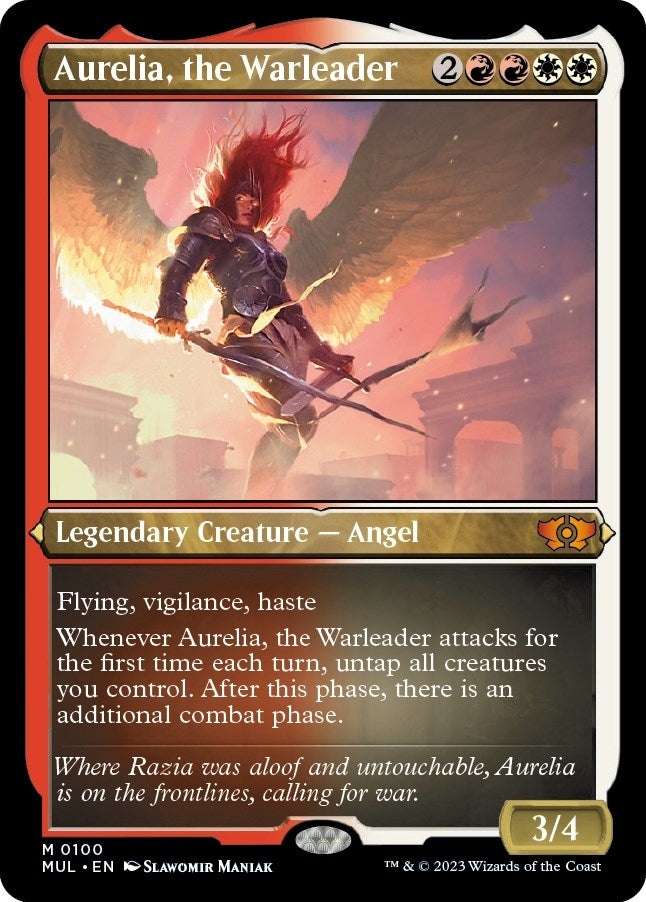 Aurelia the Warleader Foil Etched (100) [MUL]