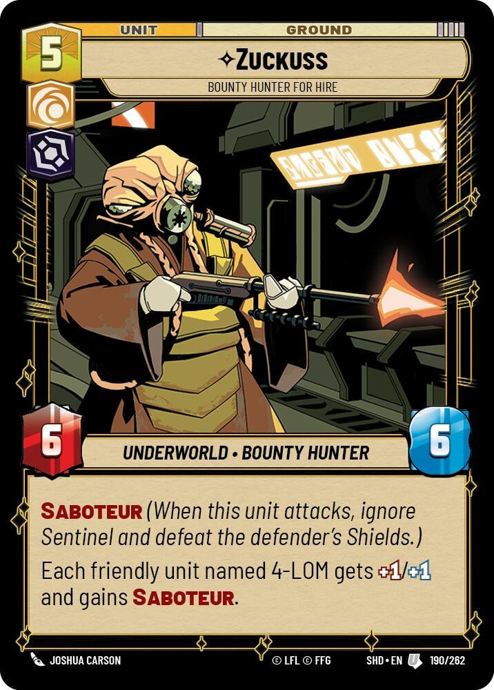 Zuckuss Bounty Hunter for Hire (190/262) [SHD]