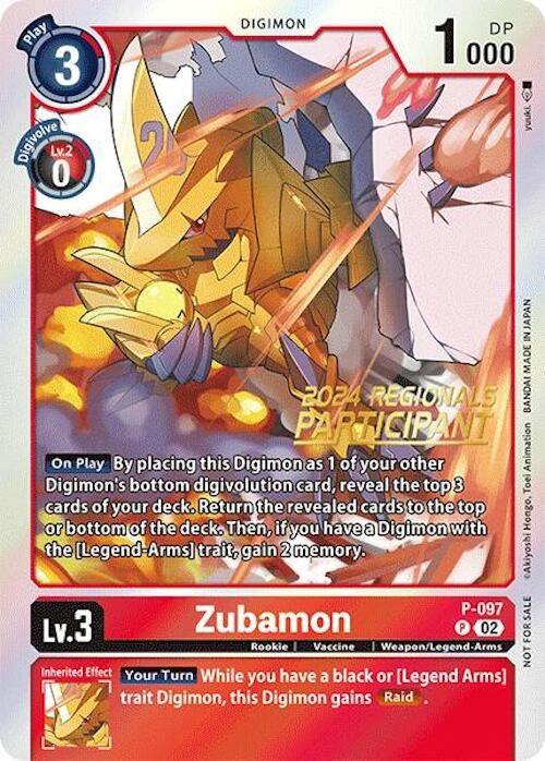 Image for Zubamon - P-097 (2024 Regionals Participant) [Digimon Promotion Cards]