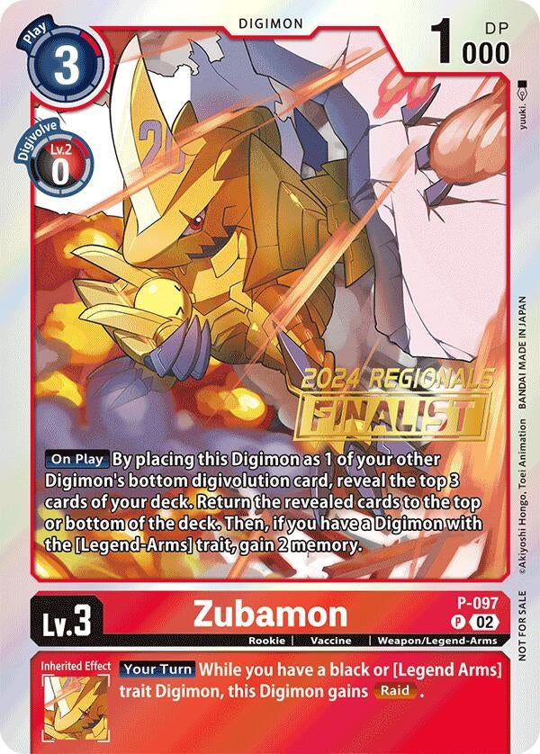 Image for Zubamon - P-097 (2024 Regionals Finalist) [Digimon Promotion Cards]