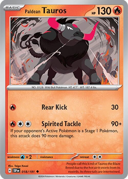 Image for Paldean Tauros - 018/191 [SV08: Surging Sparks]