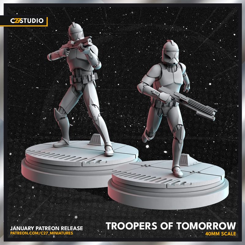 Clone Troopers 40mm Scale Miniature | Shatterpoint Proxy | C27