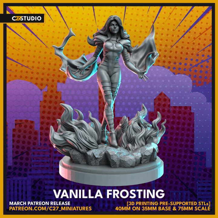 Phoenix Force Emma Frost 40mm Scale Miniature | Crisis Protocol Proxy | C27