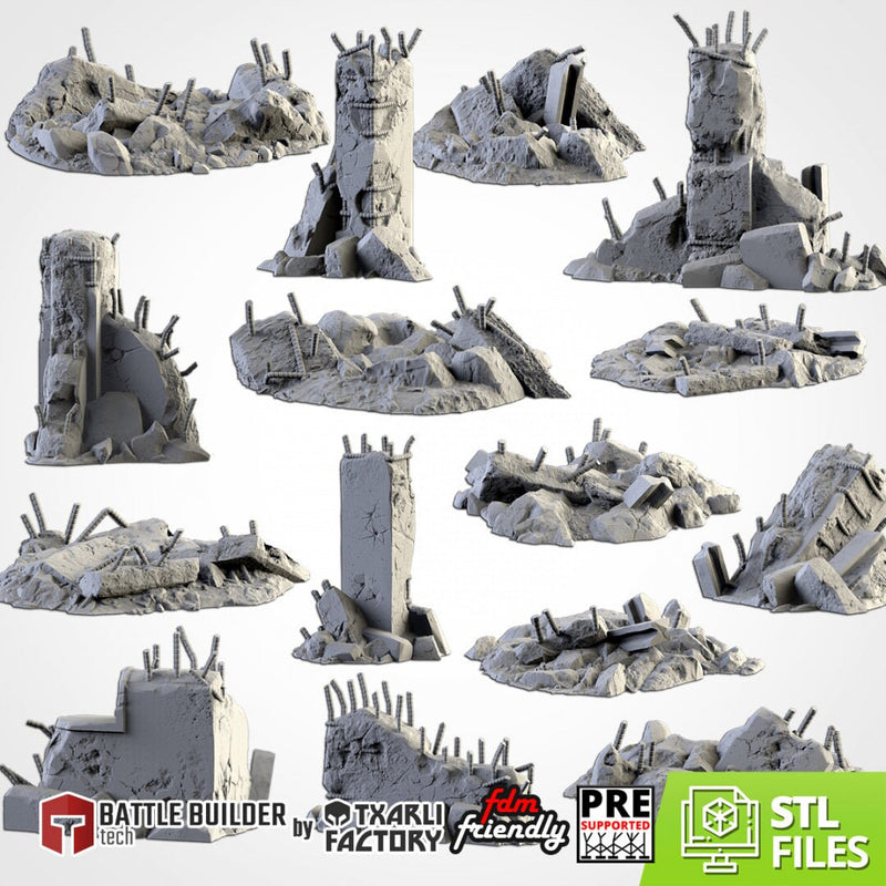 City Debris | 28mm-32mm | Tabletop Terrain