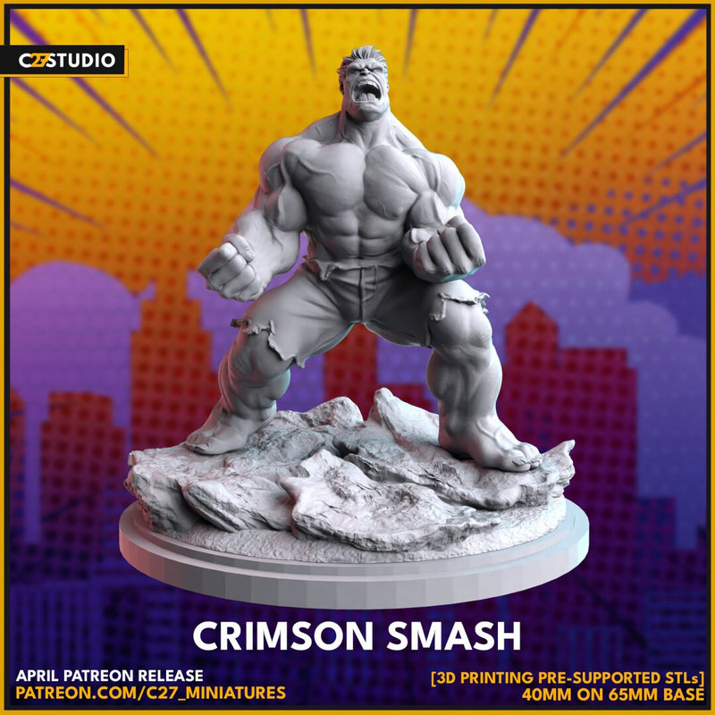 Red Hulk 40mm Scale Miniature | Crisis Protocol Proxy | C27