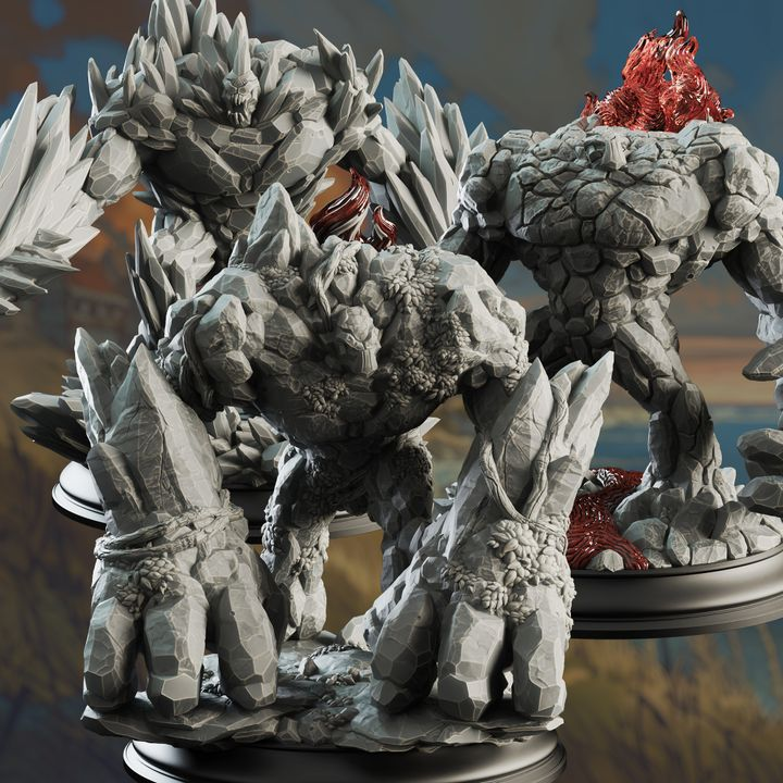 Elemental Golems - The Three Faces | DM Stash | DnD | Fantasy | Miniature