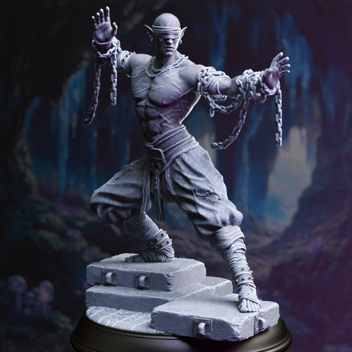 Drow Blind Monk - Uxas Vergos | DM Stash | DnD | Fantasy Miniature