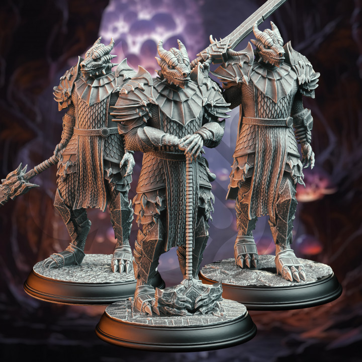 Dragonborn Warriors | DM Stash | DnD | Fantasy Miniature