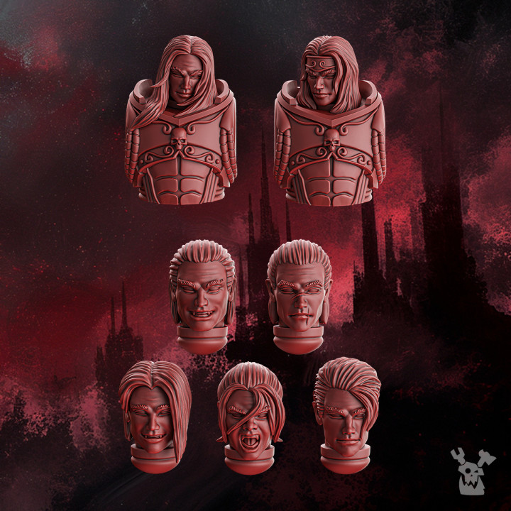 Crimson Wings Male Heads Set | DakkaDakka | Grim Dark | Fantasy | One Page Rules