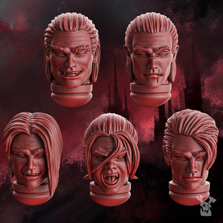 Crimson Wings Male Heads Set | DakkaDakka | Grim Dark | Fantasy | One Page Rules