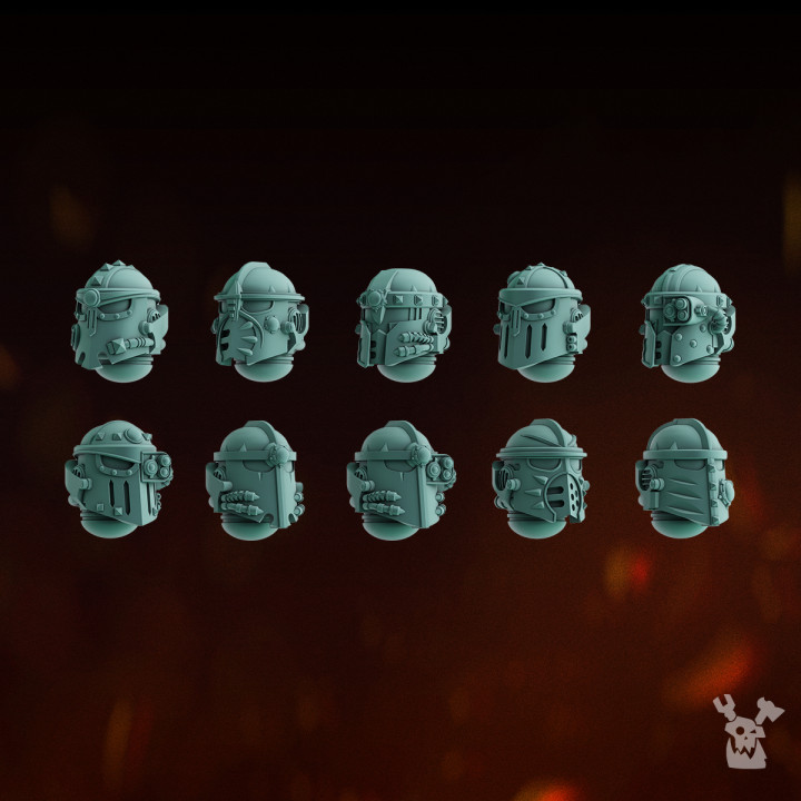 Lunar Knights Heads Set x10 | DakkaDakka | Grim Dark | Fantasy | One Page Rules