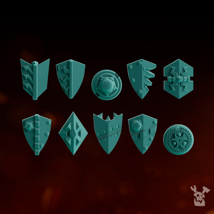 Lunar Knights Shoulder Guards Set x10 | DakkaDakka | Grim Dark | Fantasy | One Page Rules