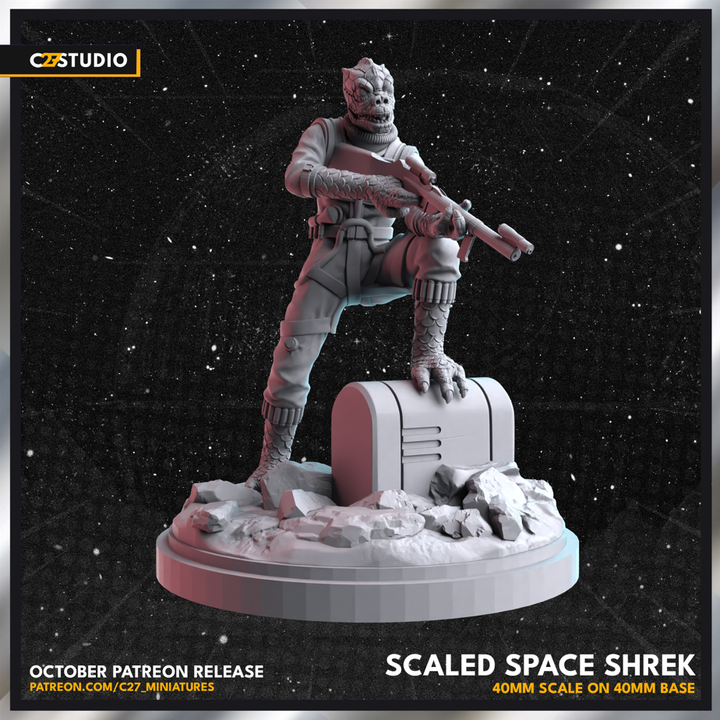 Bossk 40mm Scale Miniature - Star Wars Proxy