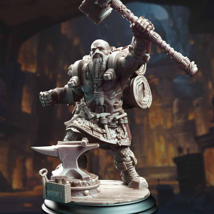 Dwarven Battle Blacksmith - Lochren Ishtrak Hammerfist | DM Stash | DnD | Fantasy | Miniature